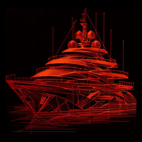 RGB Flächenlicht mit Yacht-Silhouette RGB Flächenlicht mit Yacht-Silhouette