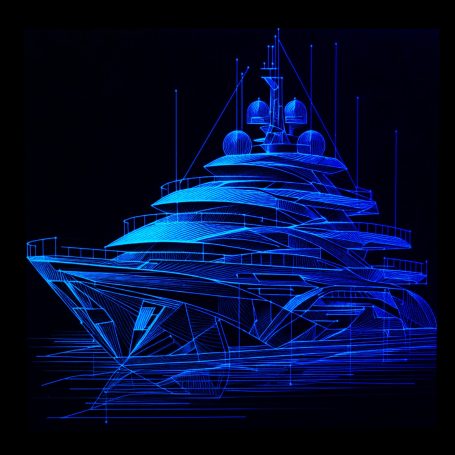 RGB Flächenlicht blau, mit Yacht-Silhouette RGB Flächenlicht blau, mit Yacht-Silhouette