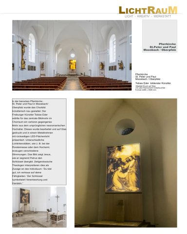 LED-Flächenlicht – Kunstinstallation in St. Peter und Paul Chorbild mit LED-Flächenlicht